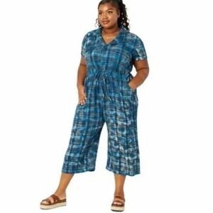A Beautiful  Soul plaid tie-dye jumpsuit